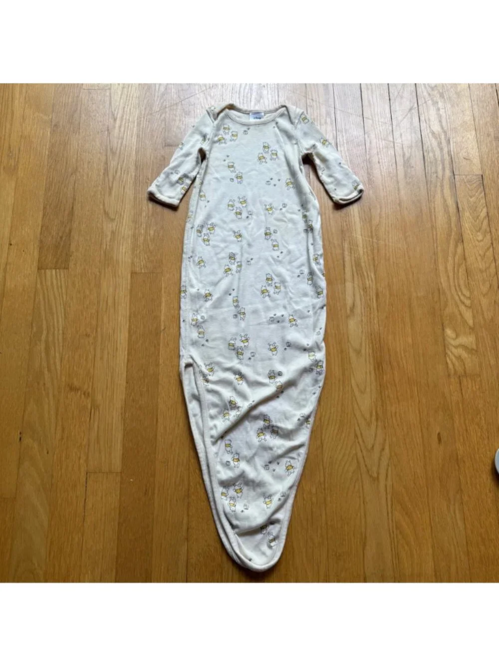 Hanna Andersson Disney Infant 0-3 Months Beige Supima Cotton Pooh Sleep Gown